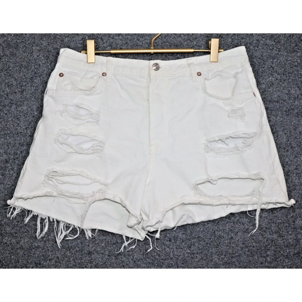 We The Free Maggie Mid Rise‎ Short Women 30 White Fringe Raw Distressed People